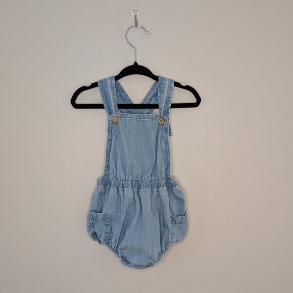 💙 2 for 15 💙 Old Navy Bubble Chambray Romper Overalls | 100% Cotton - Picture 1 of 3